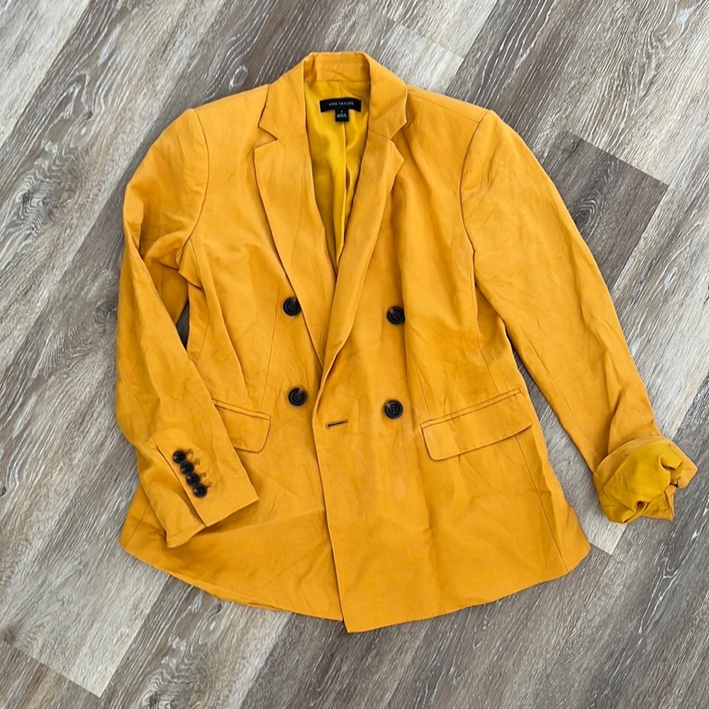 Ann Taylor Mustard Oversized Blazer